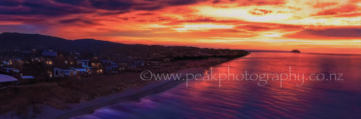 Papamoa Beach - Beautiful sky - Panorama - Choose your size