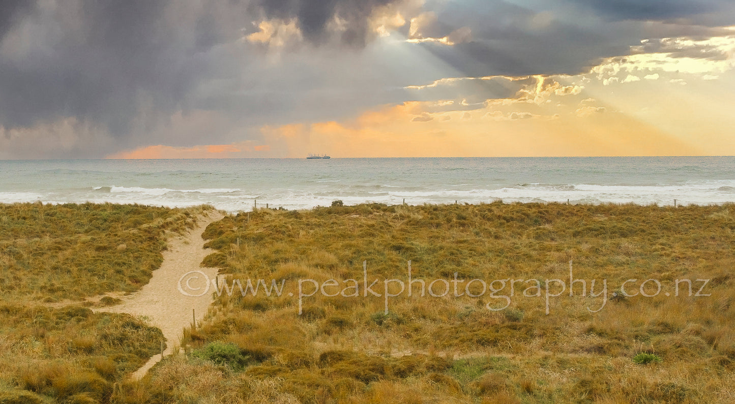 Papamoa Beach Sun rays - Choose your size