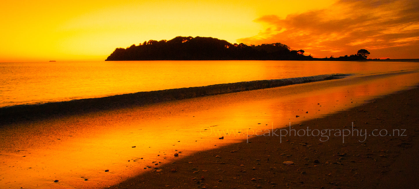 Motuotau (Rabbit) Island Sunrise - Panorama - Choose your size