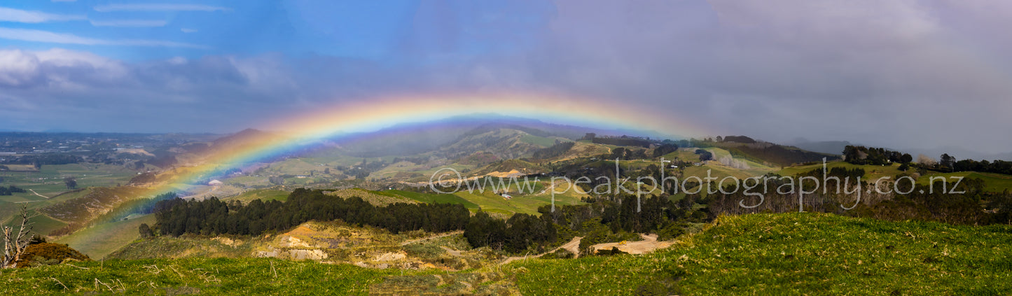 Papamoa Hills - Rainbow - Panorama - Choose your size