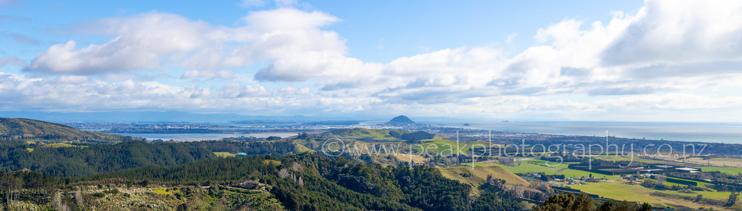 Mount Maunganui from Papamoa Hills - Panorama - Choose your size
