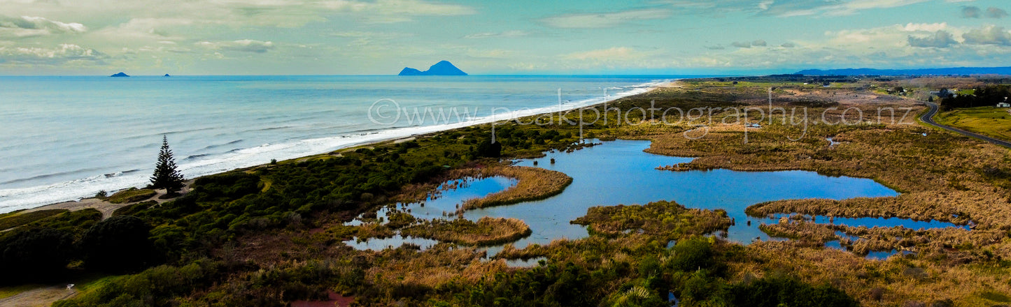 Matata Coastline with Moutohora (Whale) Island in the distance - Panorama - Choose your size