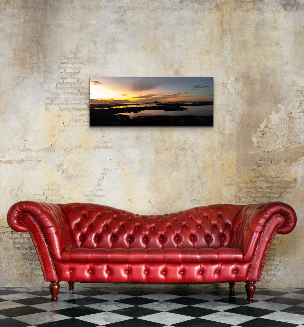 Welcome Bay Sunset - Panorama - looking towards Mount Maunganui Canvas