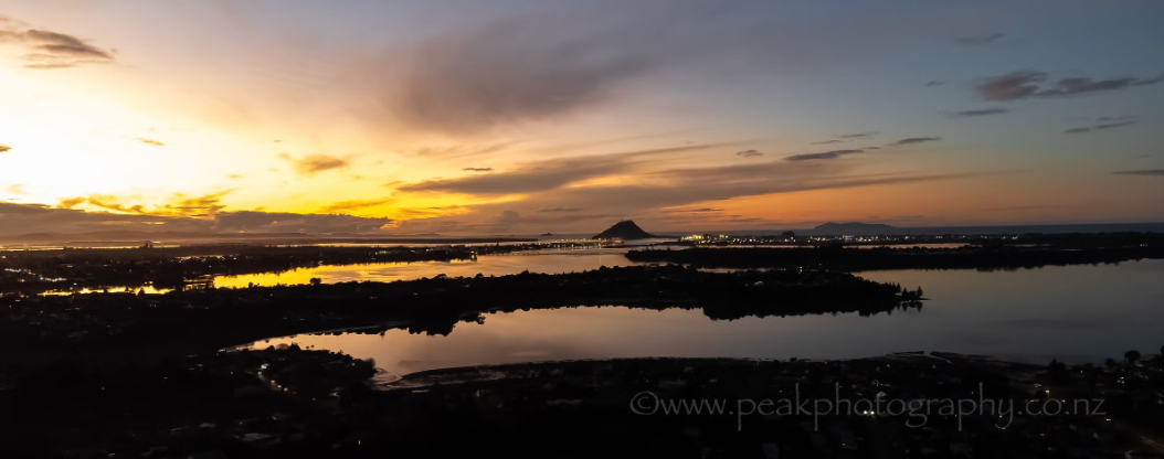 Welcome Bay Sunset - Panorama - looking towards Mount Maunganui Canvas