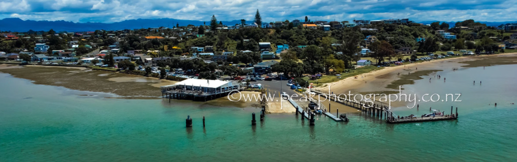 Omokoroa Ferry Terminal and Harbour Panorama Canvas - Choose your Size